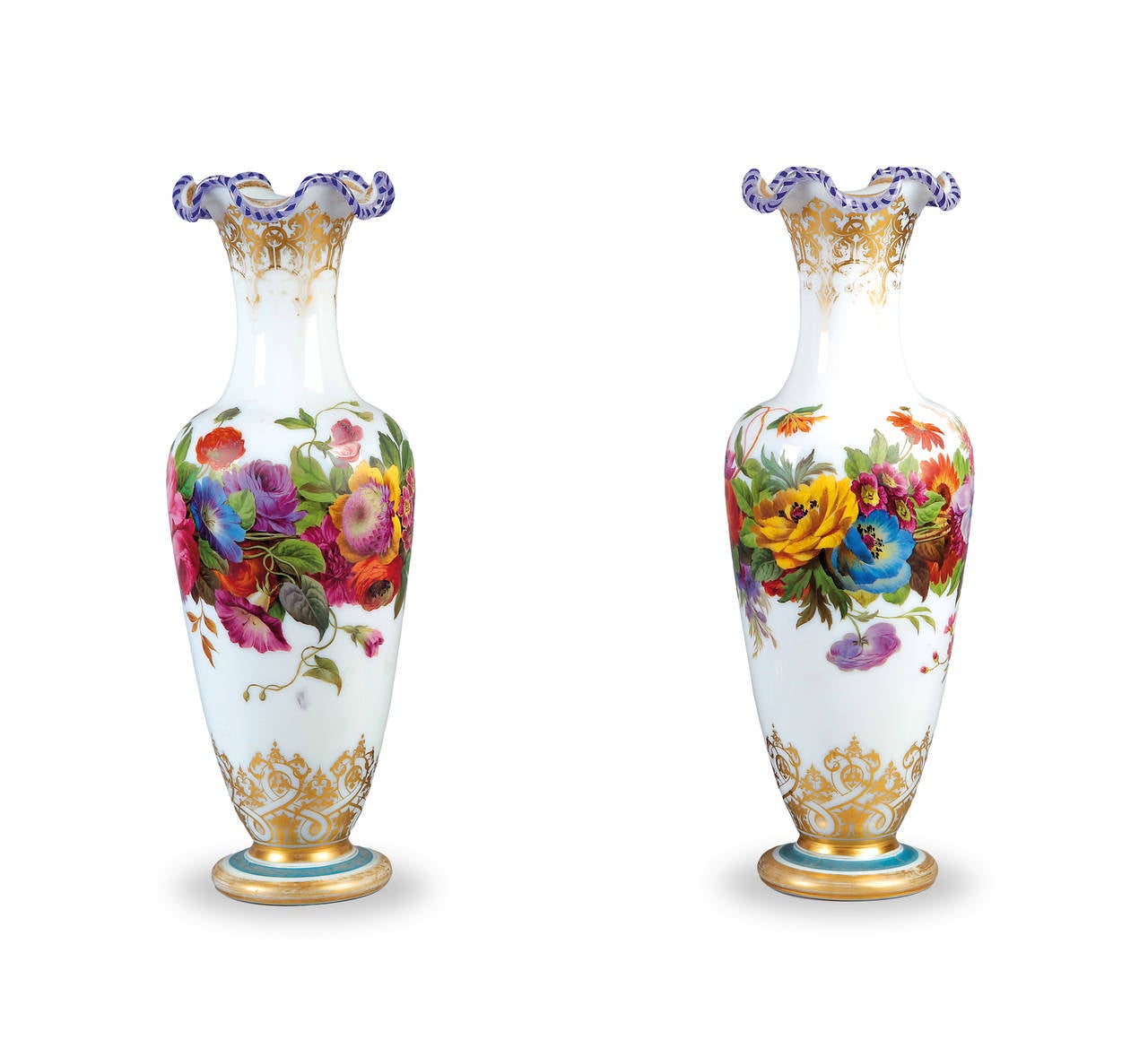 19th Century Set of Seven Opaline Garnitures