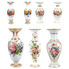 19th Century Set of Seven Opaline Garnitures