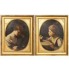 18th Century Pair of Paintings with Young Boys
