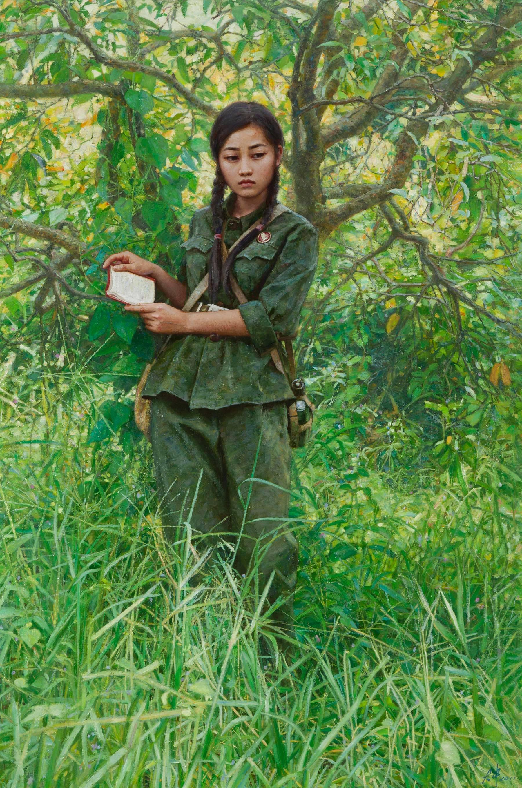 Zhang Da Zhong Portrait Painting - Classroom in the Nature