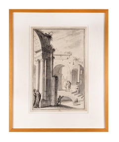 Two Capricci of a Town with Ruins and Figures