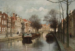 Antique A Dutch Canal