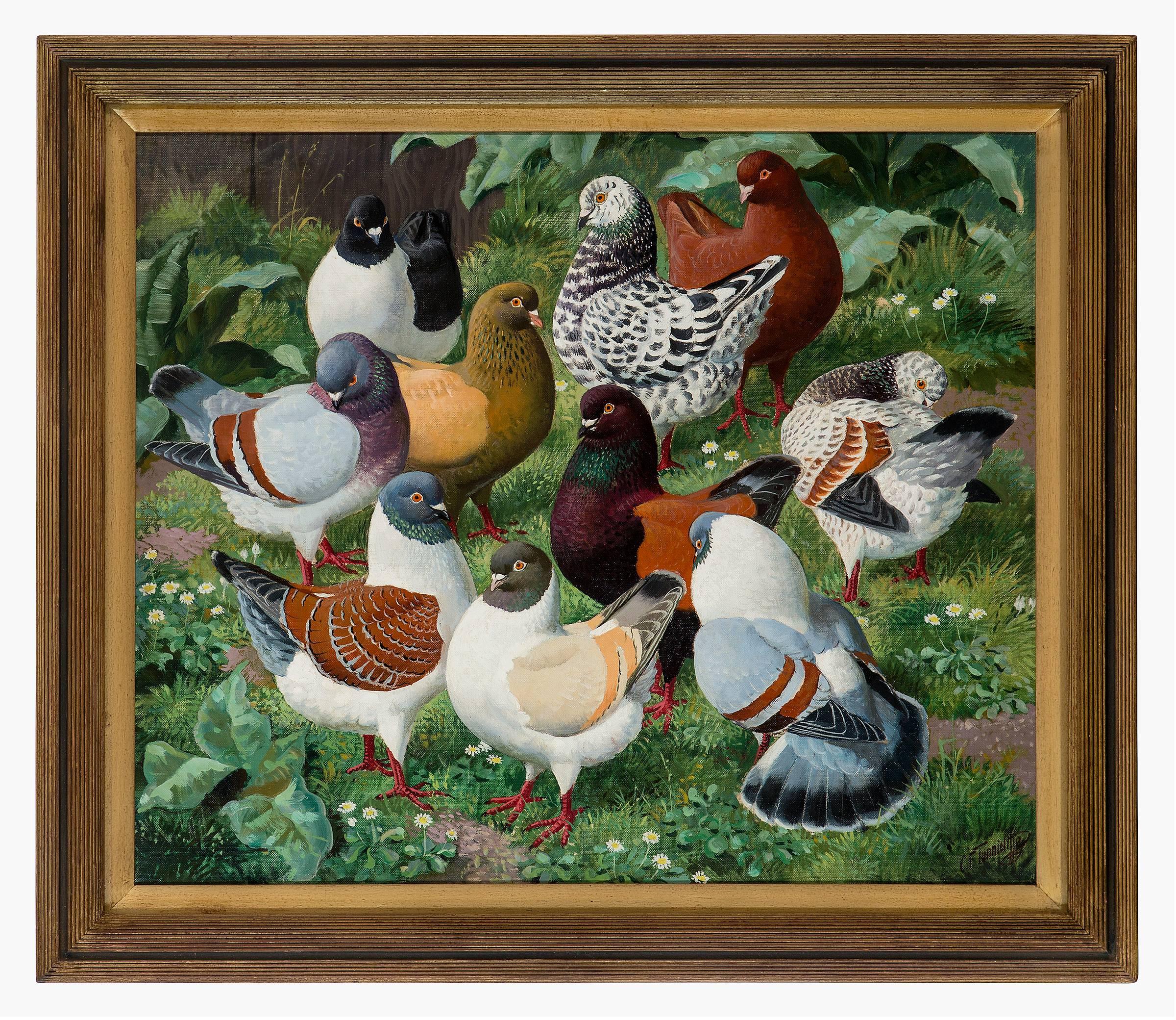 La sfilata di moda - dipinto su animali del 20° secolo di Charles Frederick Tunnicliffe