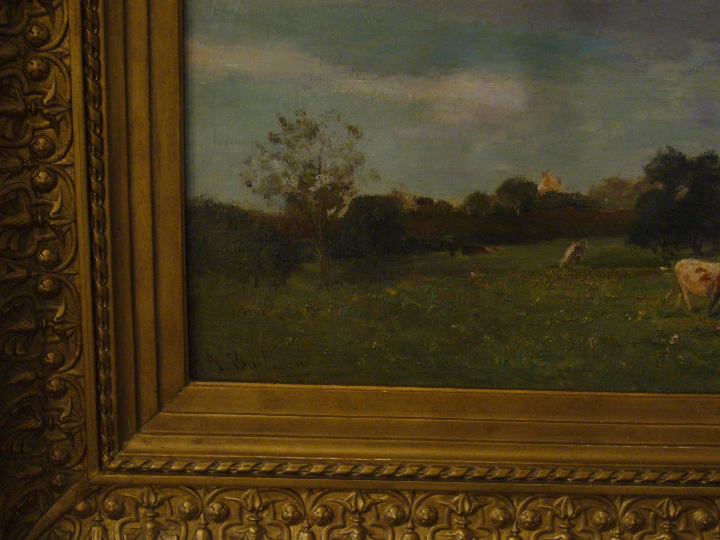 Jacques Alfred Brielman Vaches dans un paysage de printemps près d'un