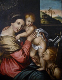 Madonna with Christ Child - 17th Century, Old Master, Figurative, Oil Painting