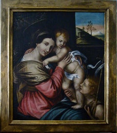 Madonna with Christ Child - 17th Century, Old Master, Figurative, Oil Painting