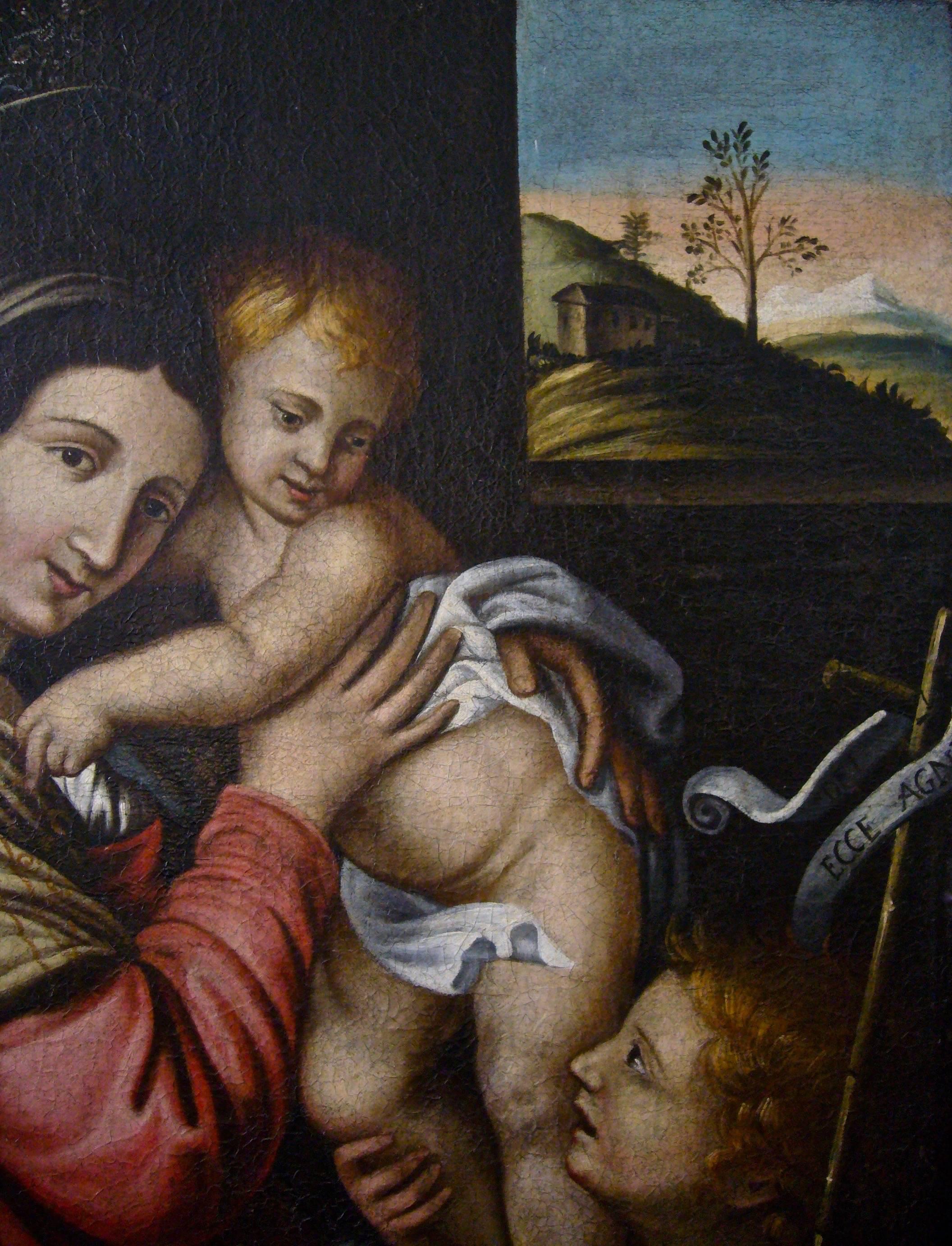 Madonna with Christ Child - 17th Century, Old Master, Figurative, Oil Painting For Sale 1