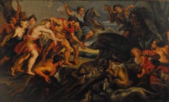 The Hunting of the Calydonian Boar - 17th Century Figurative Oil Painting