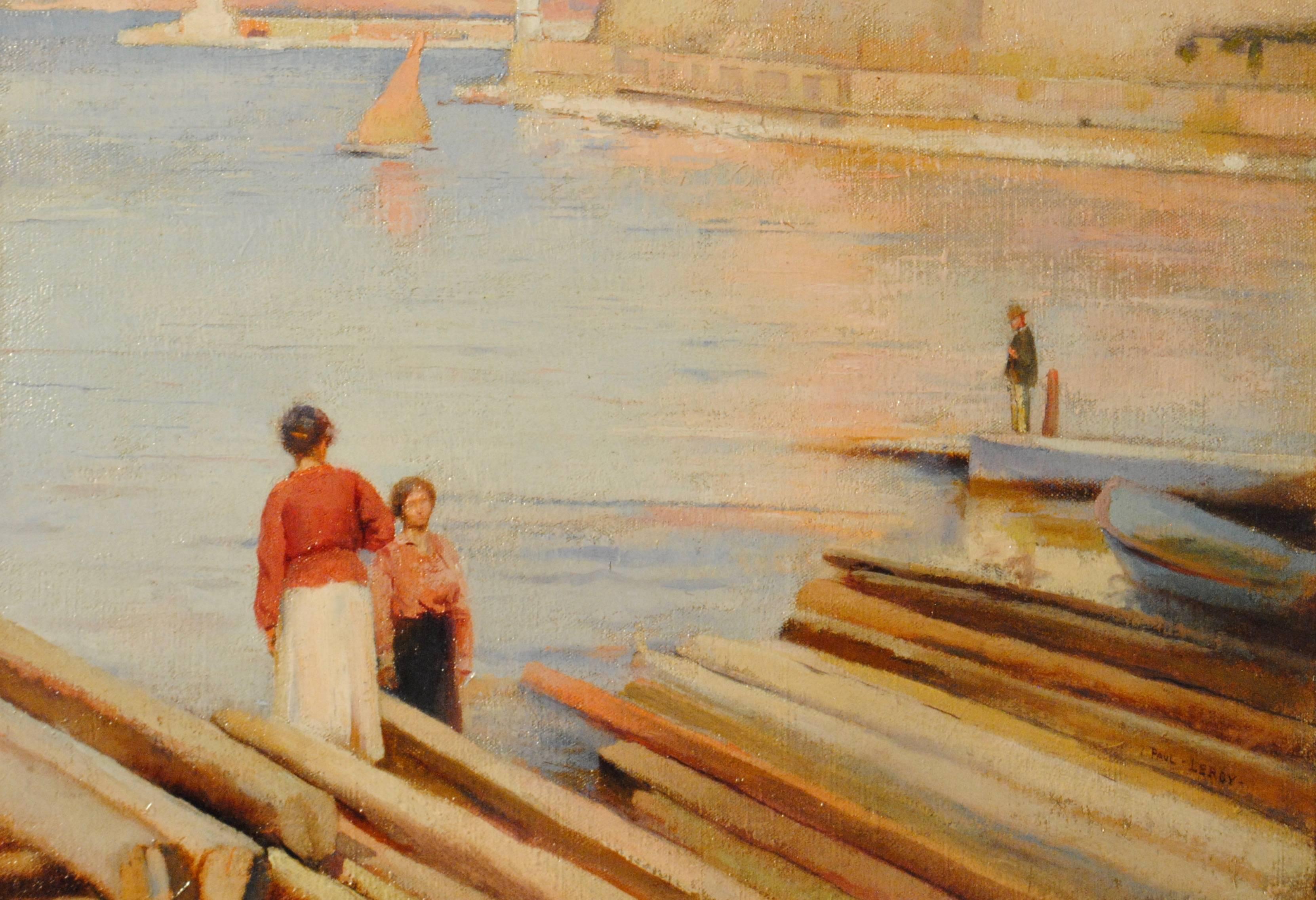 Ensoleillé matin au Phare de Marseille - 19th Century Landscape Painting  For Sale 4