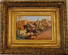 Cavaliers arabes aux murs de Marrakech - Early 20th Century, Animal, Painting