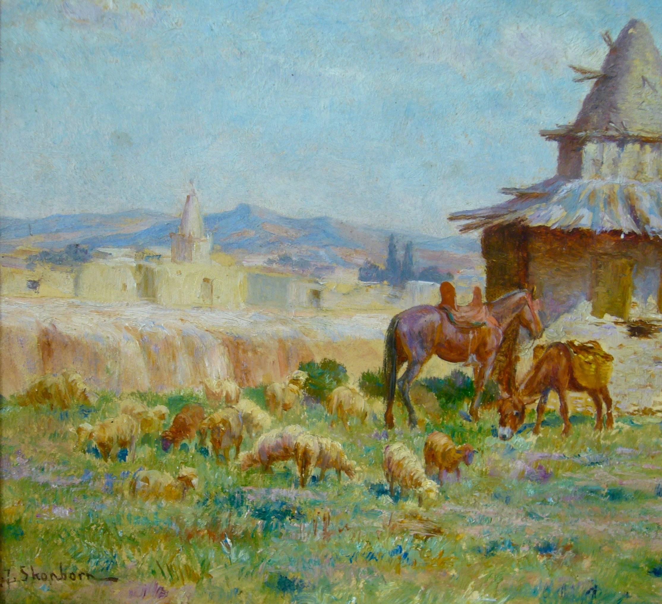 Cabane de l'ermite algérien de M'Sila - 19th Century Landscape Painting For Sale 2