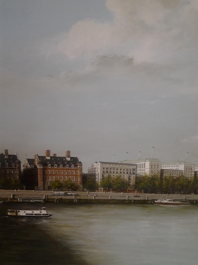 HOUSES OF PARLIAMENT VIEWED FROM SOUTH BANK  LONDON - LANDSCAPE PAINTING For Sale 4
