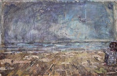 Hurricane - Italian, Contemporary, Landscape, Figurative Painting, Collage, 2012