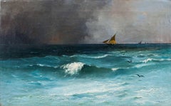 Seascape - Salvatore Petruolo, Impressionist, Oil Paint, Landscape Painting
