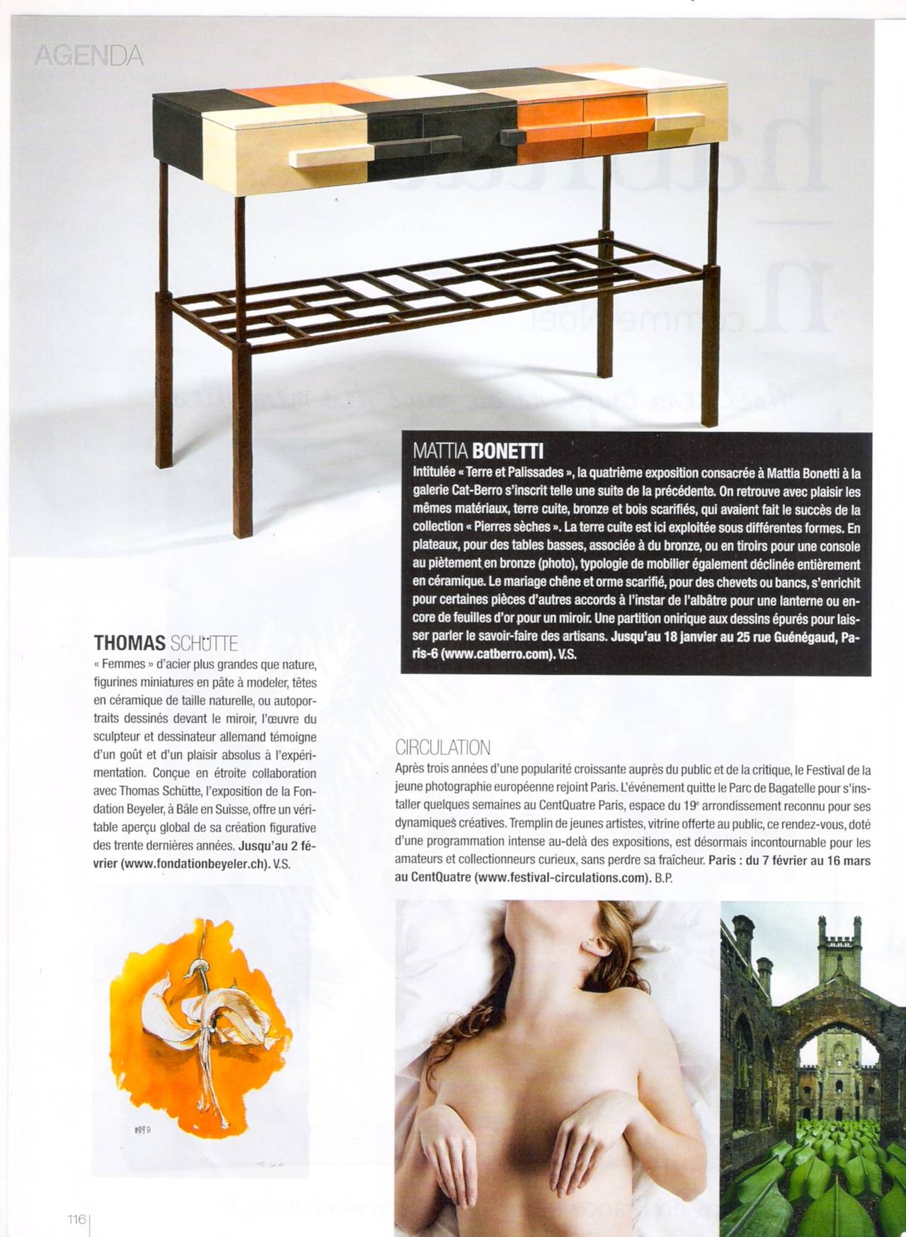 Ceramic Terracotta Console.Terracotta. Patinated bronze. Mattia Bonetti. In stock.  For Sale