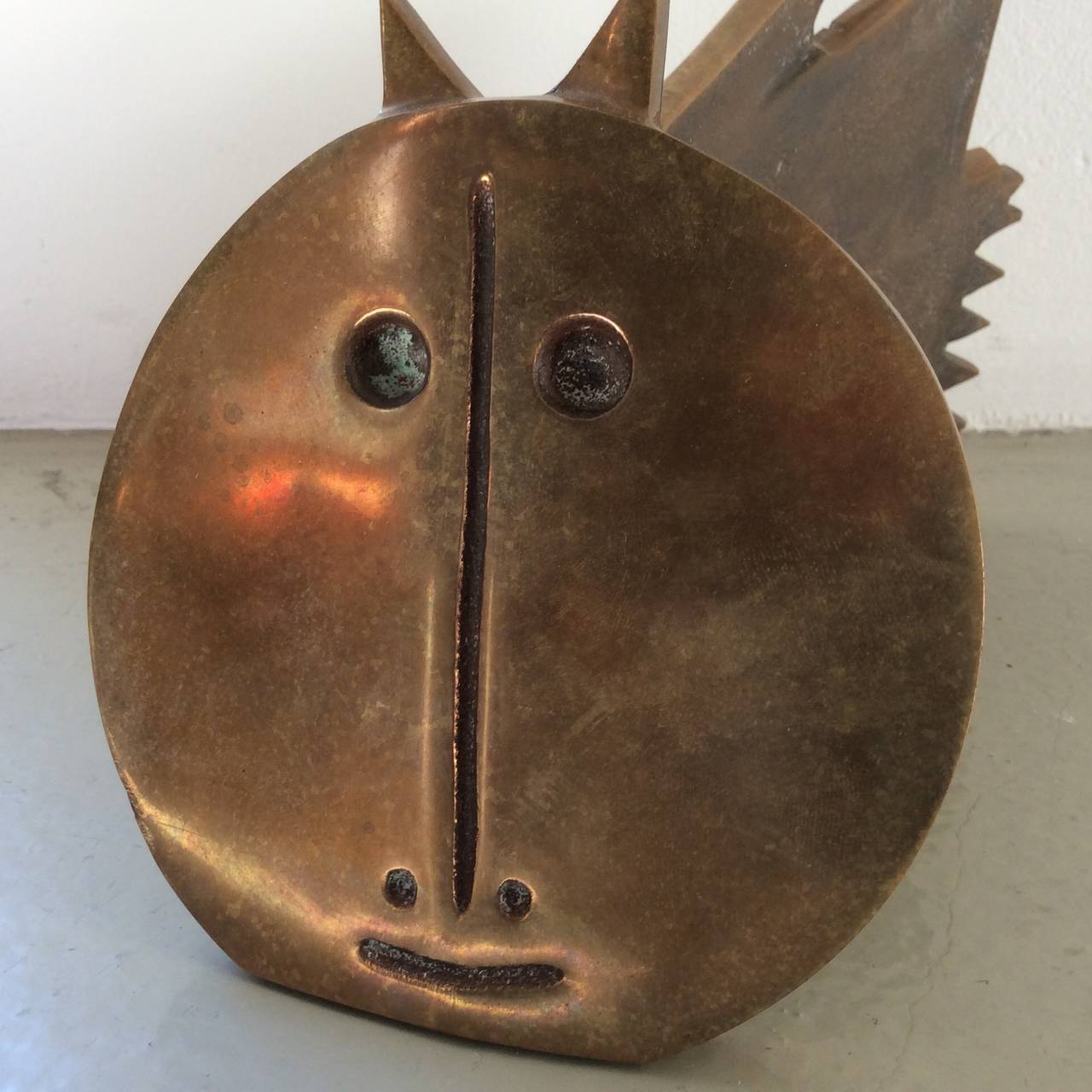 Bronze Cat Sculpture by Bruno Gambone