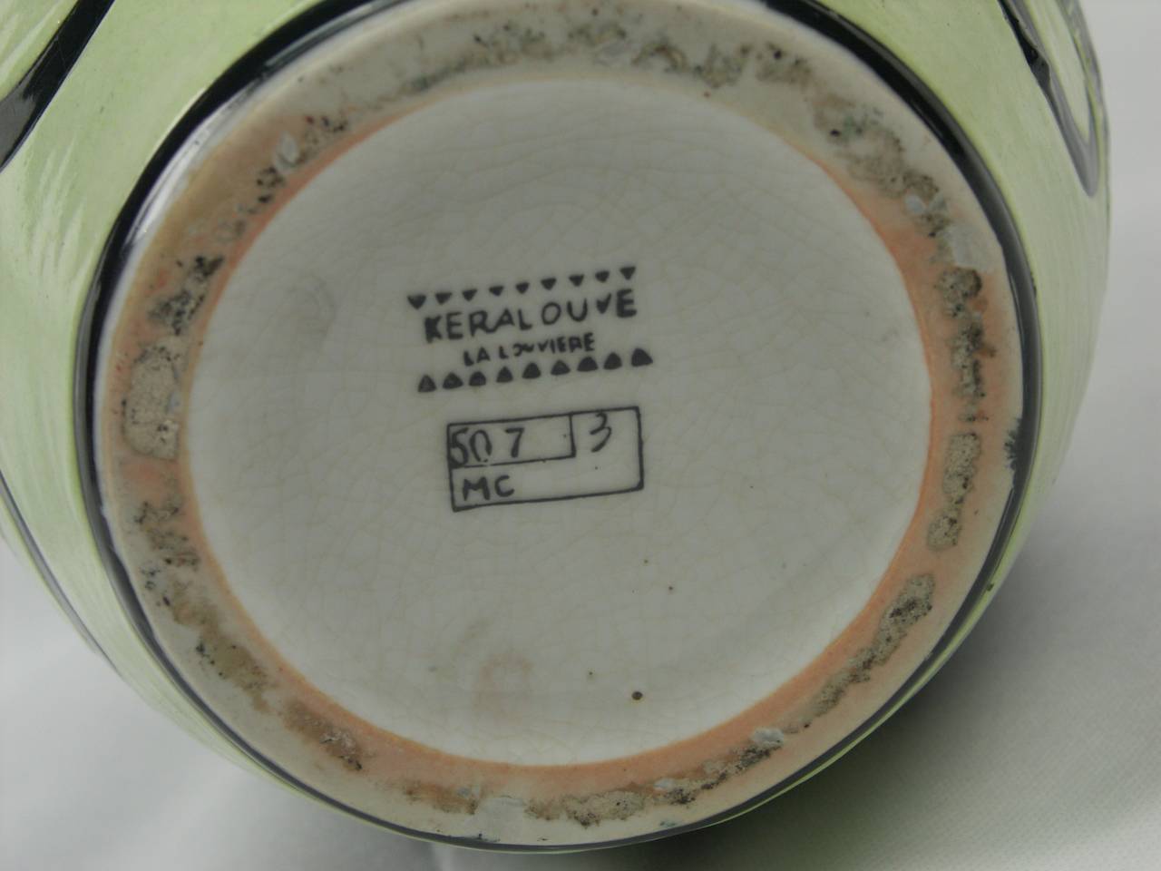 Late 20th Century Ceramic Vase Keralouve (La Louviére)