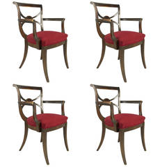 Set of Four Armchairs and One Chair by Boiceau Ernest