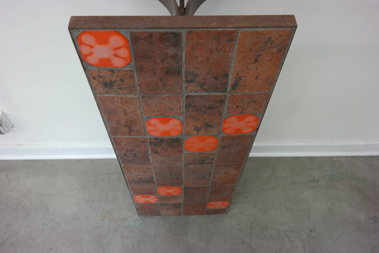 Tile Top Table in the Style of Roger Capron