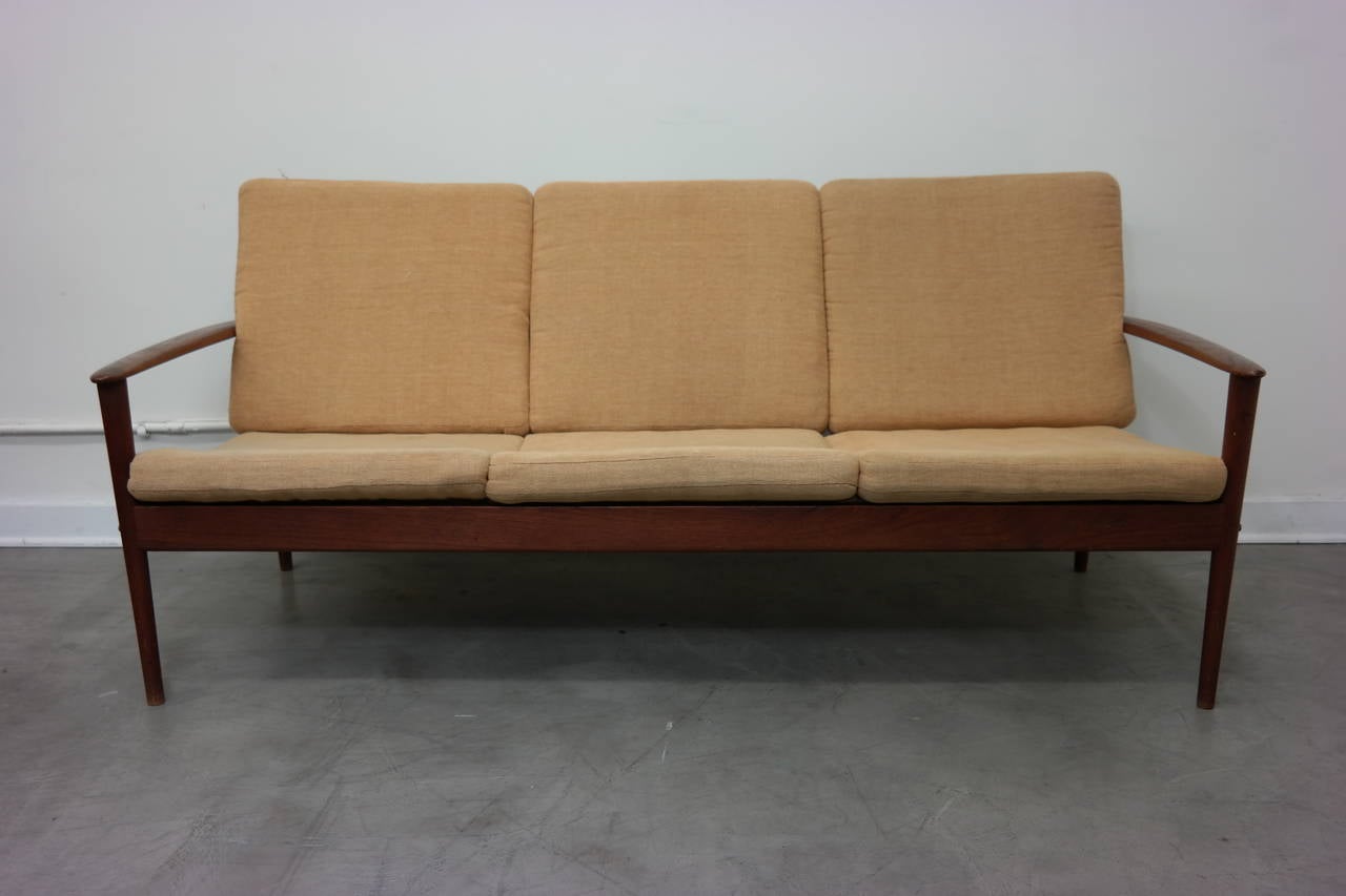 Early Teak Frame Sofa by Grete Jalk