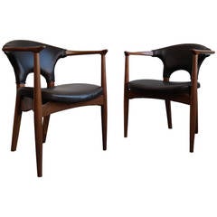 Pair of Mid-Century Leather Armchairs