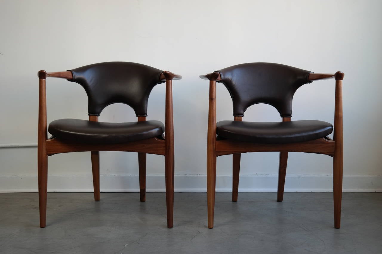 Pair of Mid-Century Leather Armchairs