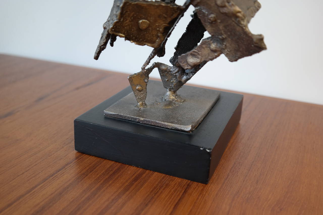 Unknown Brutalist Torch Cut Steel Sculpture For Sale