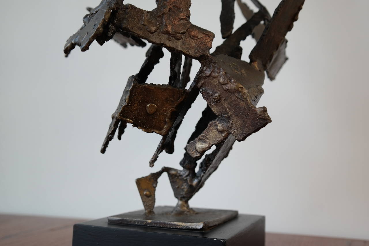 Mid-20th Century Brutalist Torch Cut Steel Sculpture For Sale