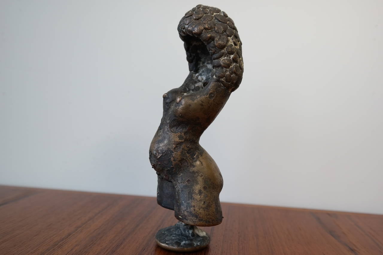 Brutal Bronze Sculpture of a Female Torso In Good Condition For Sale In Los Angeles, CA