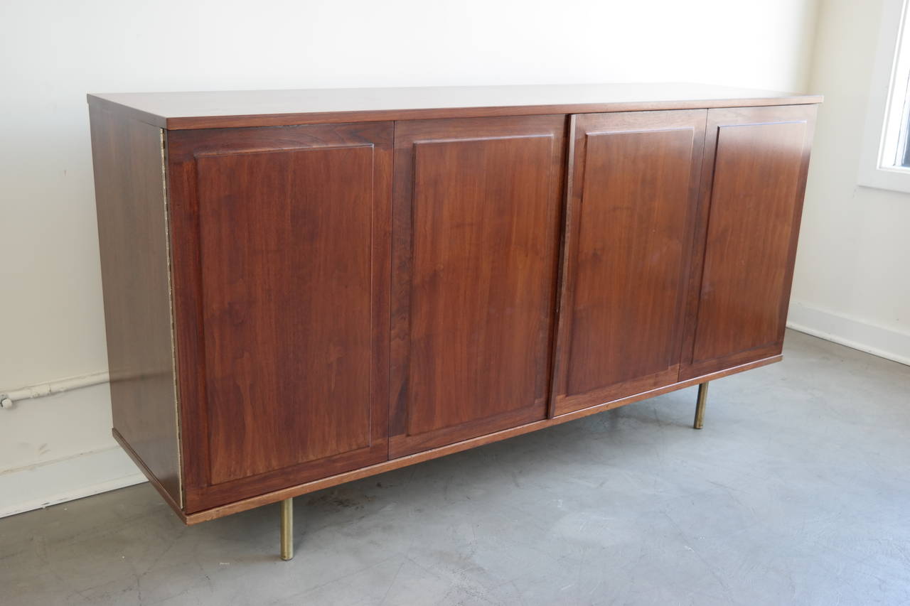 Walnut and Brass Buffet by Milo Baughman for Directional