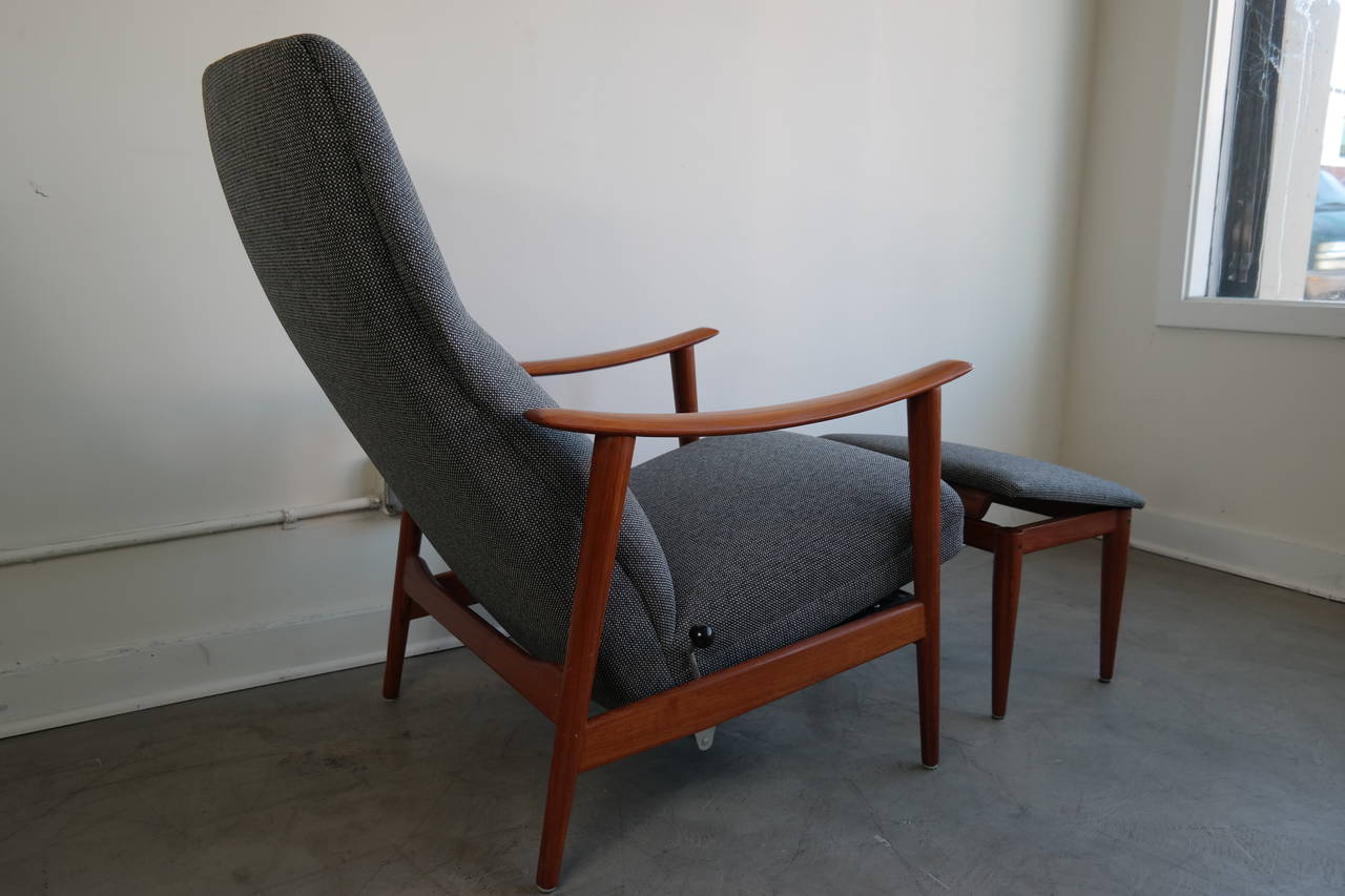 Scandinavian Modern Midcentury Chair and Ottoman by Westnofa