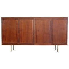 Vintage Walnut and Brass Buffet by Milo Baughman for Directional