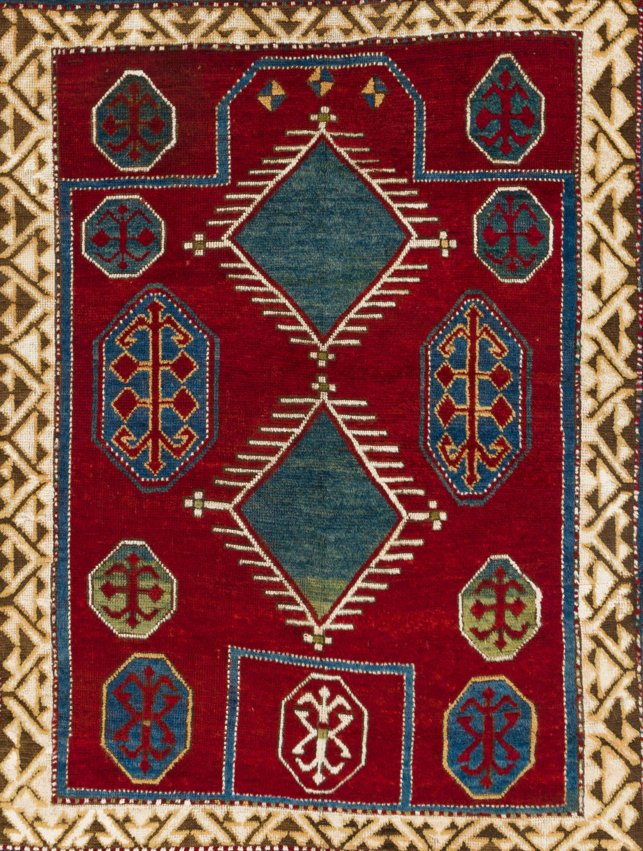 Antique Caucasian Bordjalou Kazak Rug, 19th Century In Excellent Condition In Philadelphia, PA