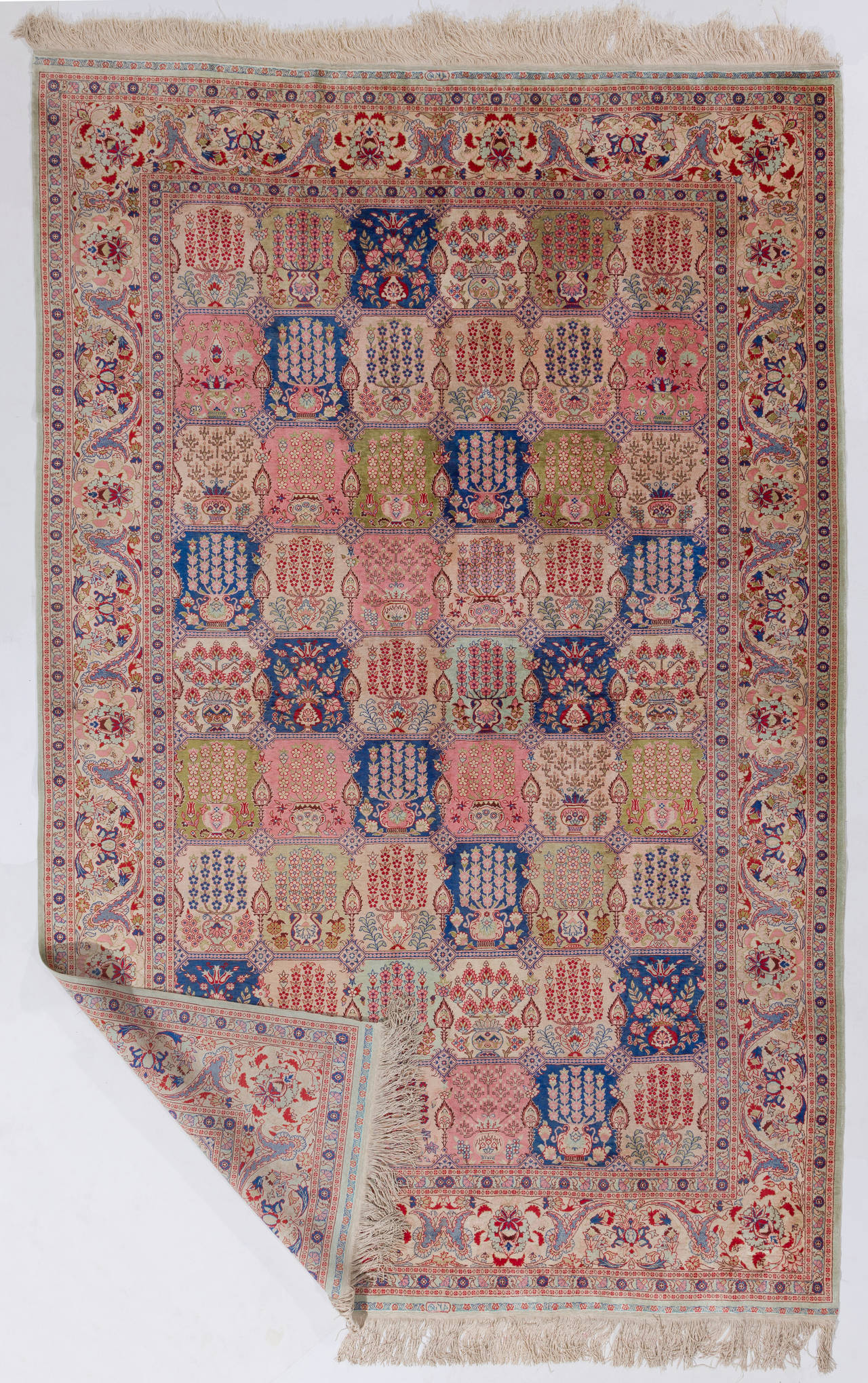 Fine Pure Silk Turkish Hereke Rug For Sale at 1stdibs