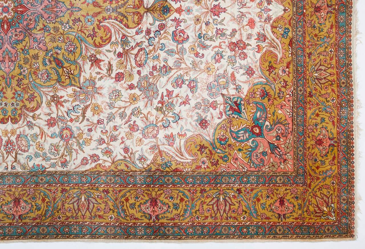 Fine Silk Turkish Rug For Sale at 1stdibs
