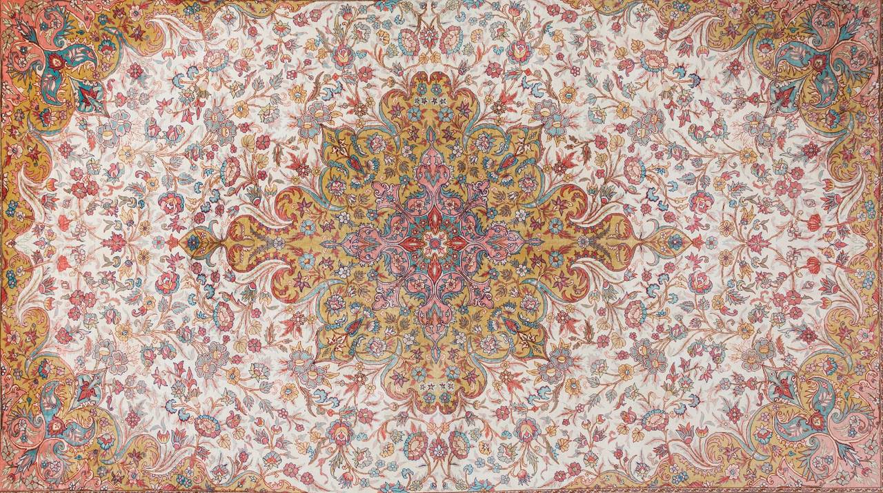 Fine Silk Turkish Rug For Sale at 1stdibs