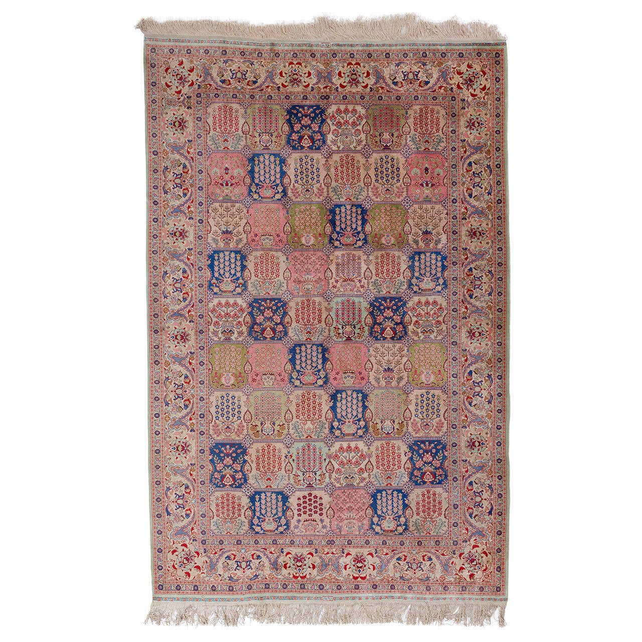 Fine Pure Silk Turkish Hereke Rug For Sale at 1stdibs