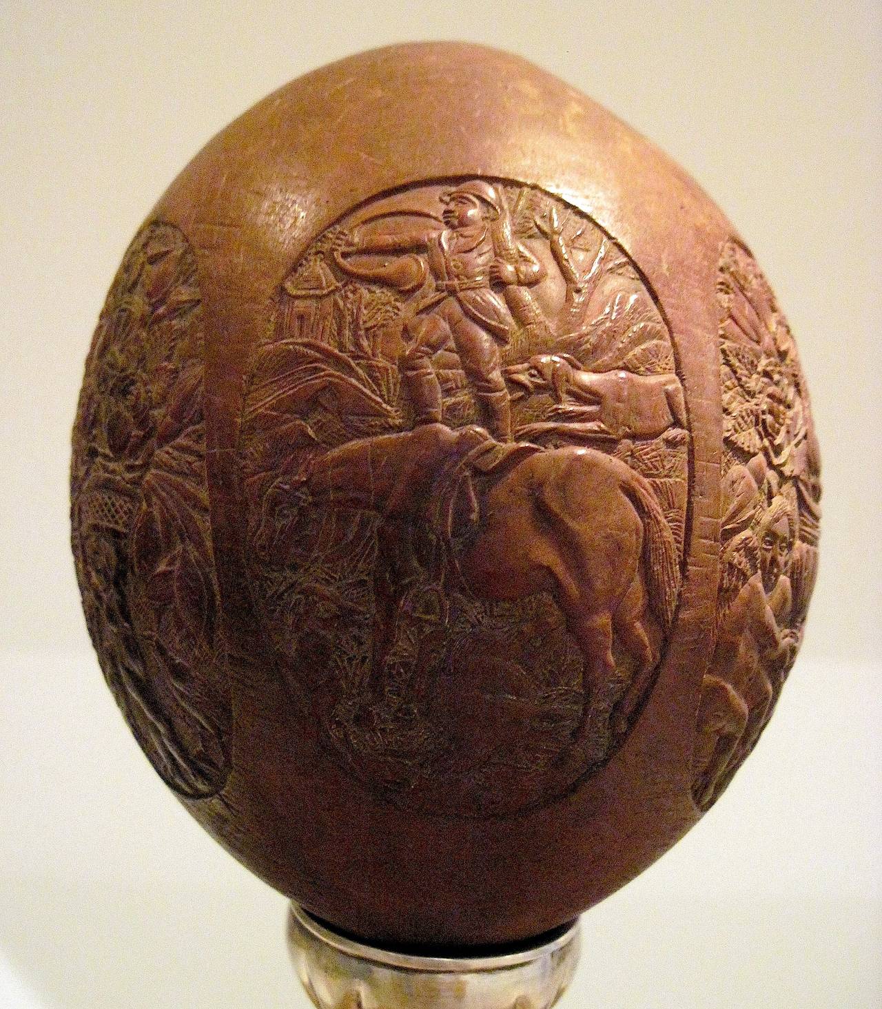 Rare Indo-Portuguese Carved Iconographic Coconut For Sale 3