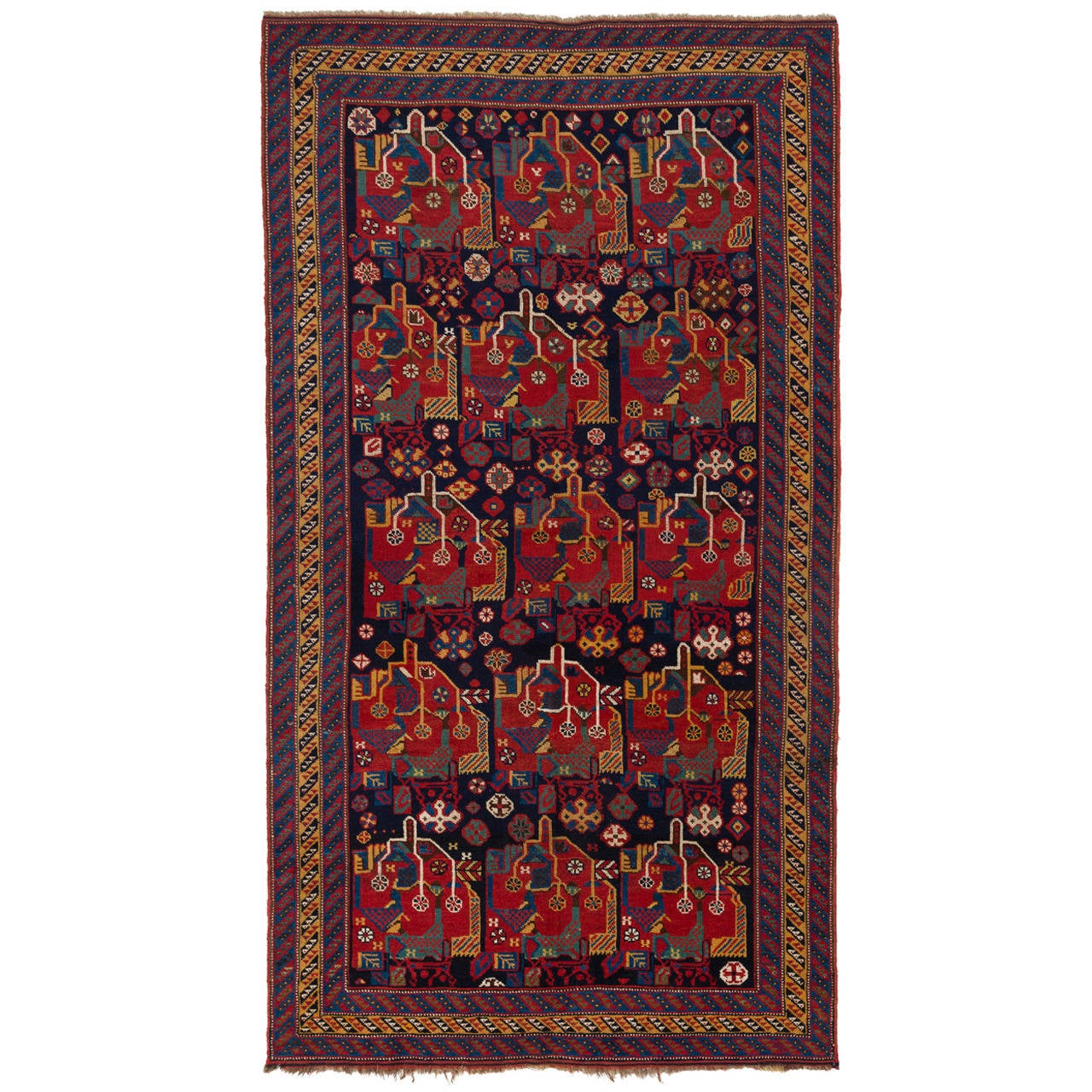 Antique Persian Qashqai Rug, late 19th Century For Sale at 1stdibs