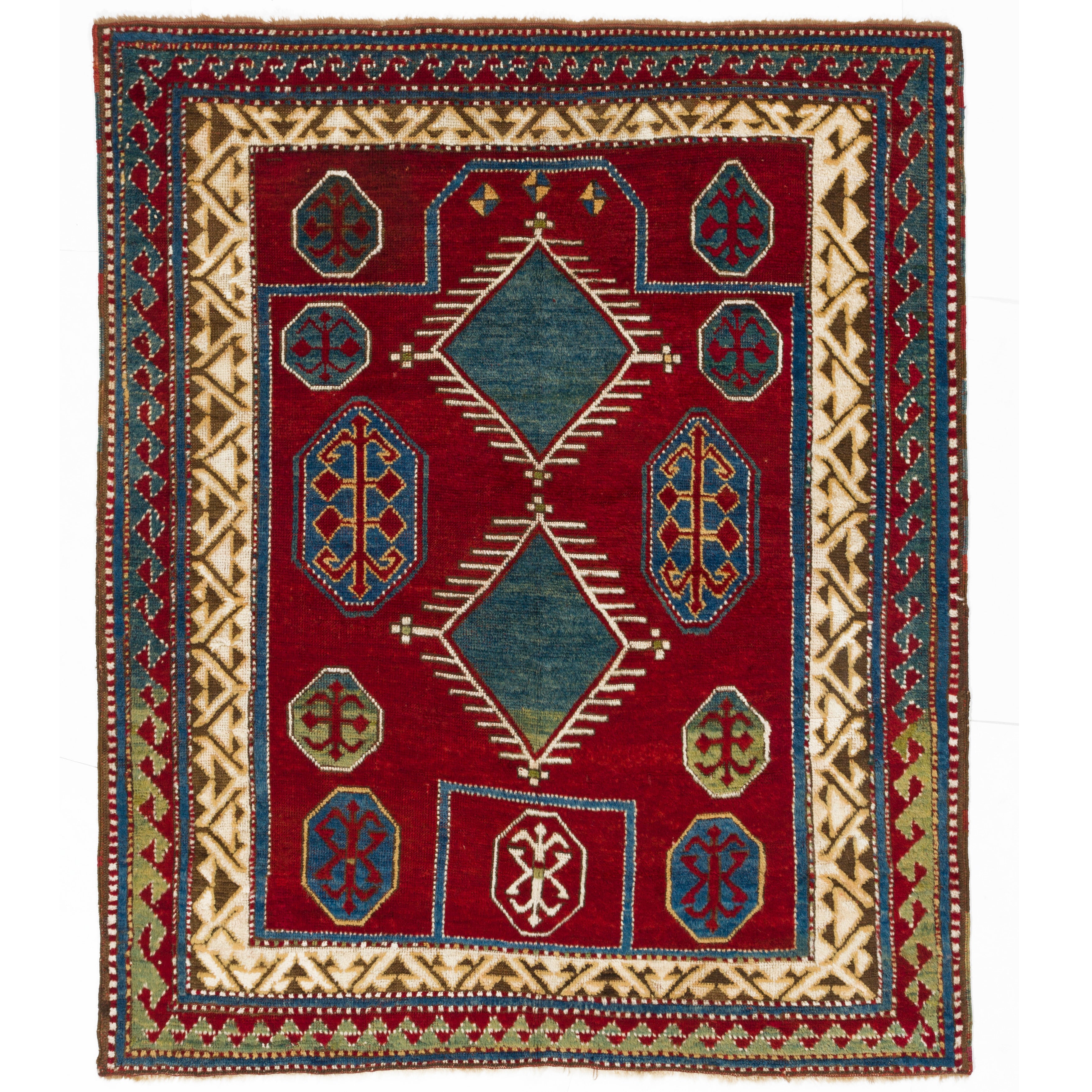 Antique Caucasian Bordjalou Kazak Rug, 19th Century