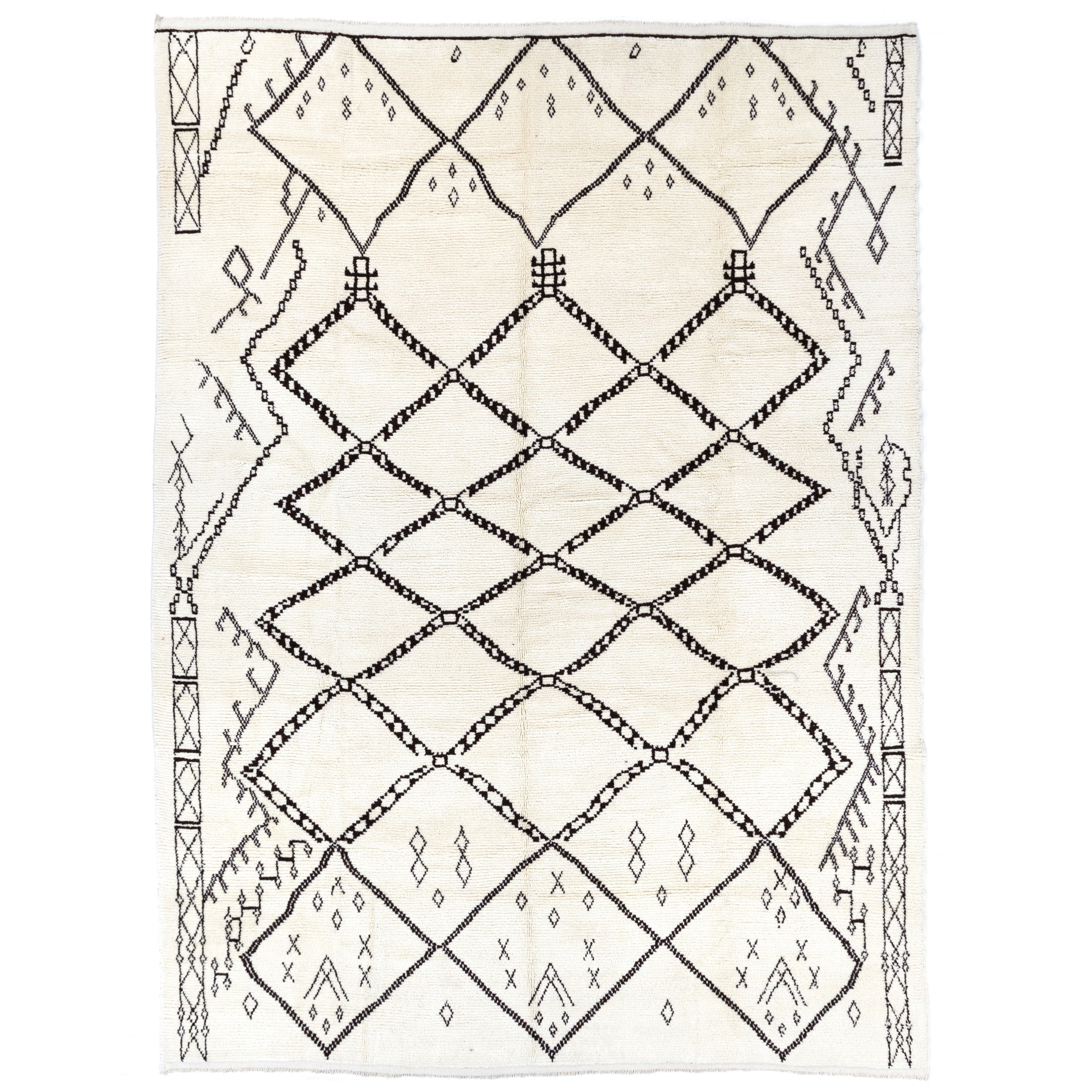 Zeitgenössischer marokkanischer Tulu-Teppich aus Berber, 10x14. Kundenspezifische Optionen möglich. 100 % Wolle