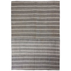 Large Cotton and Goat Wool Kilim Rug. Flat-weave Floor Covering - Custom Options