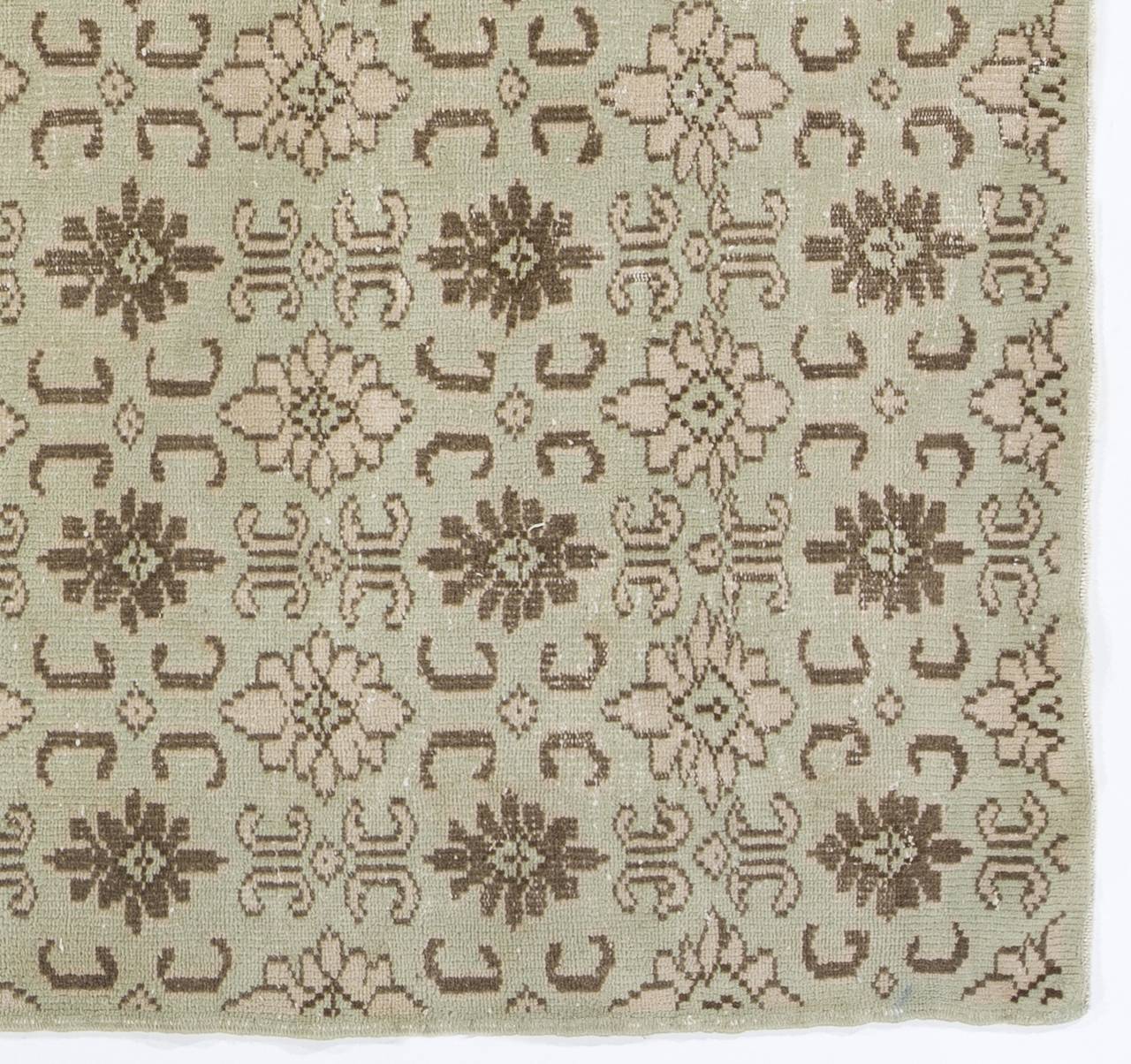 Art Deco Midcentury Turkish Rug in Muted Colors