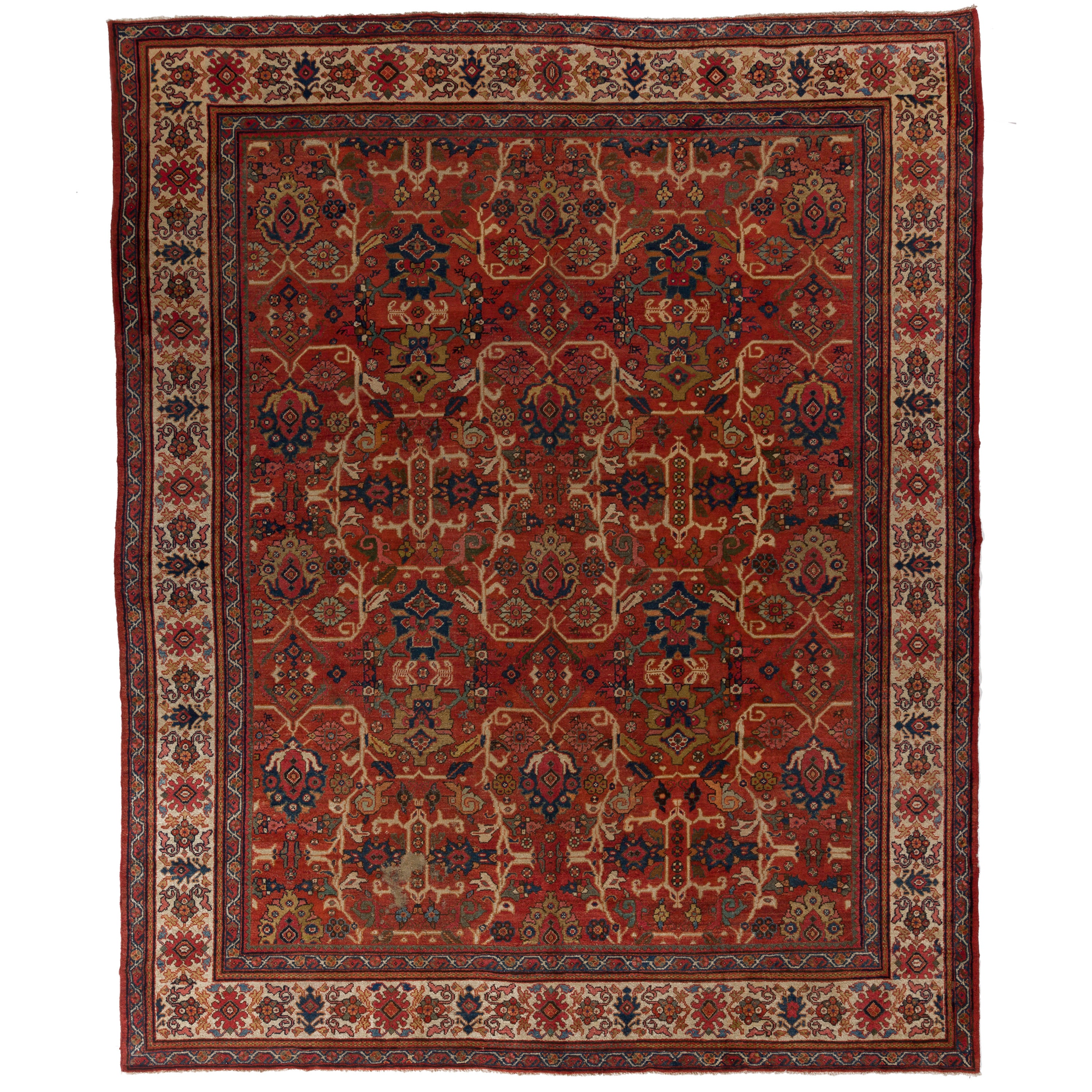 Impressive Antique Persian Mahal Rug