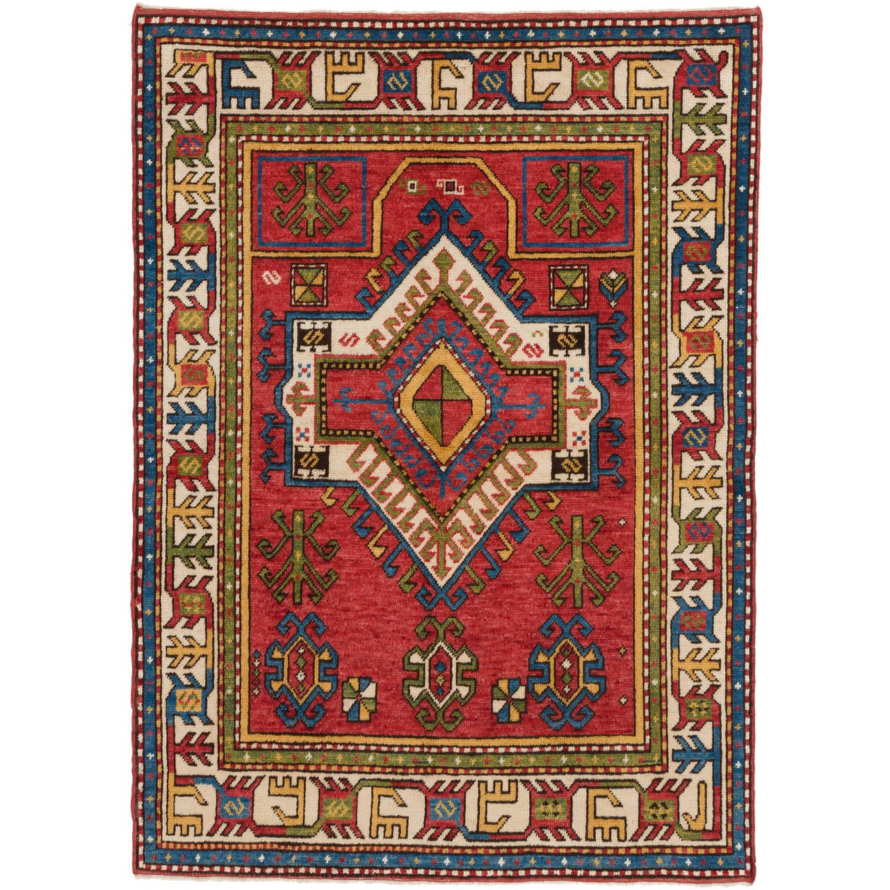 Vintage Caucasian Fachralo Kazak Rug at 1stDibs