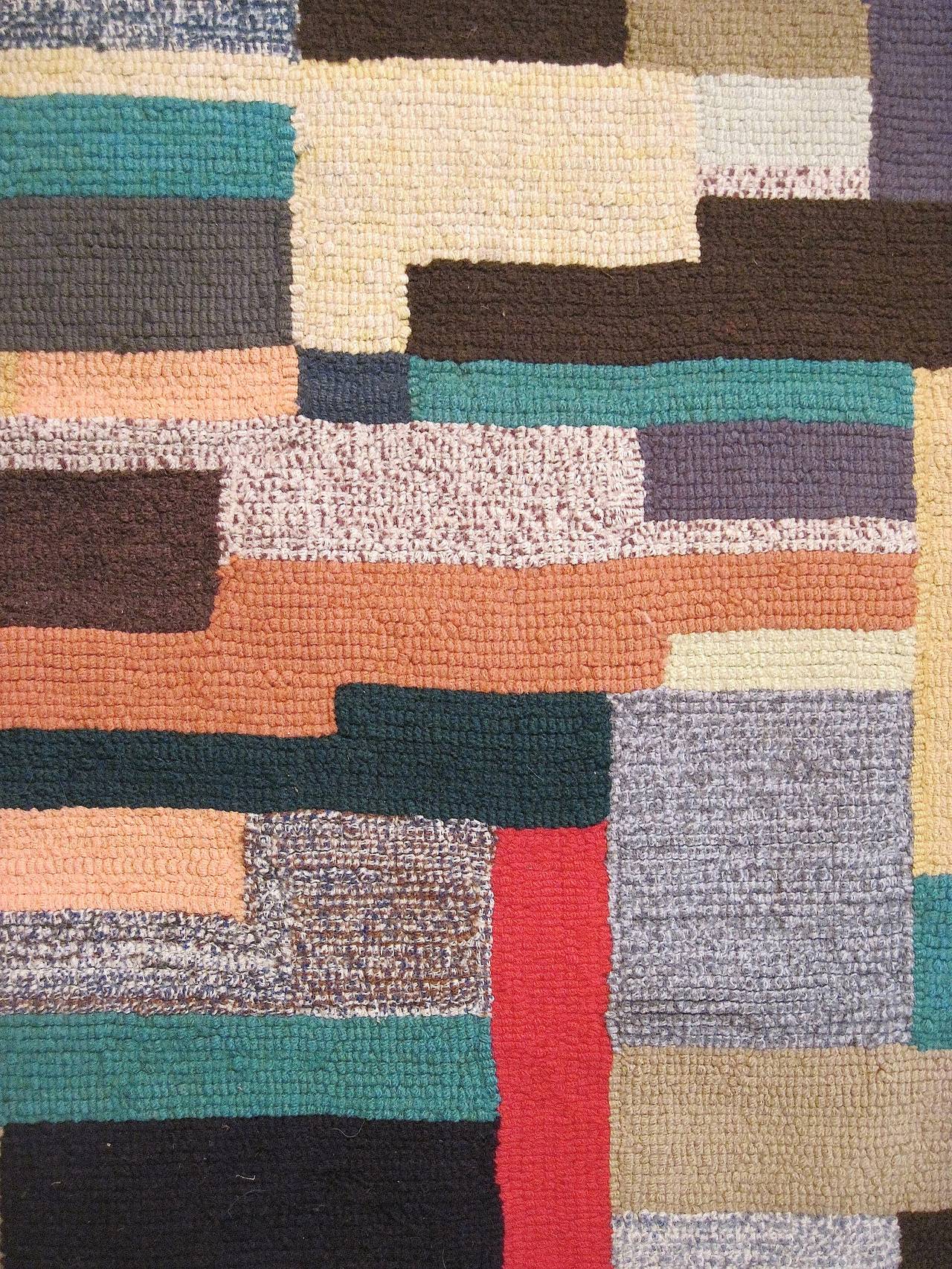 Unique MidCentury Modern American Hooked Rug Runner at 1stDibs