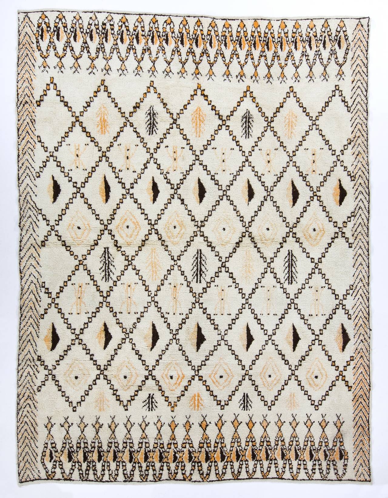 Hand-Knotted Large Moroccan Wool Rug