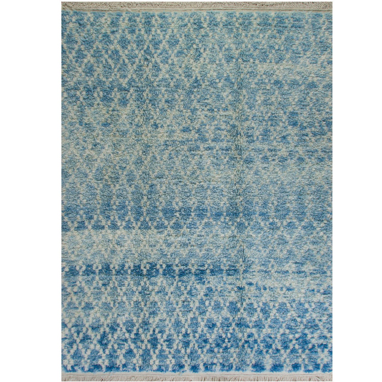 Contemporary Moroccan Wool Rug in Light Blue Color For Sale at 1stdibs
