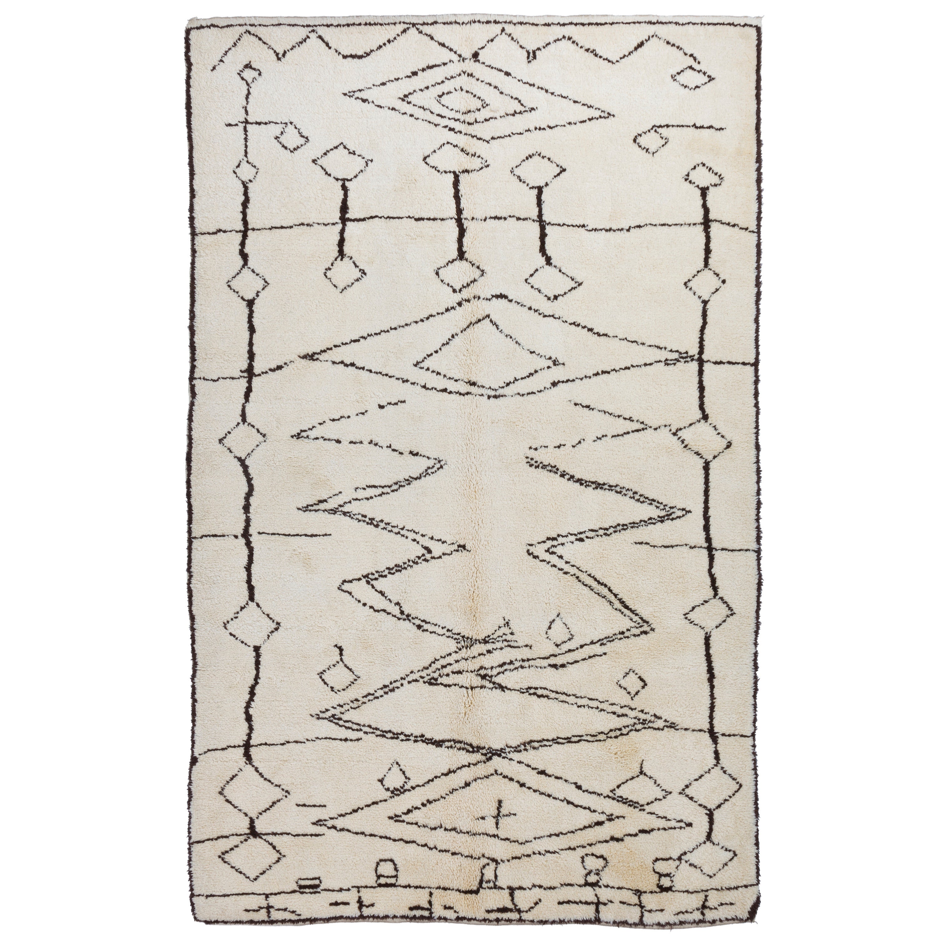 Modern Moroccan Wool Rug. 100% Wool - Custom Options Available For Sale