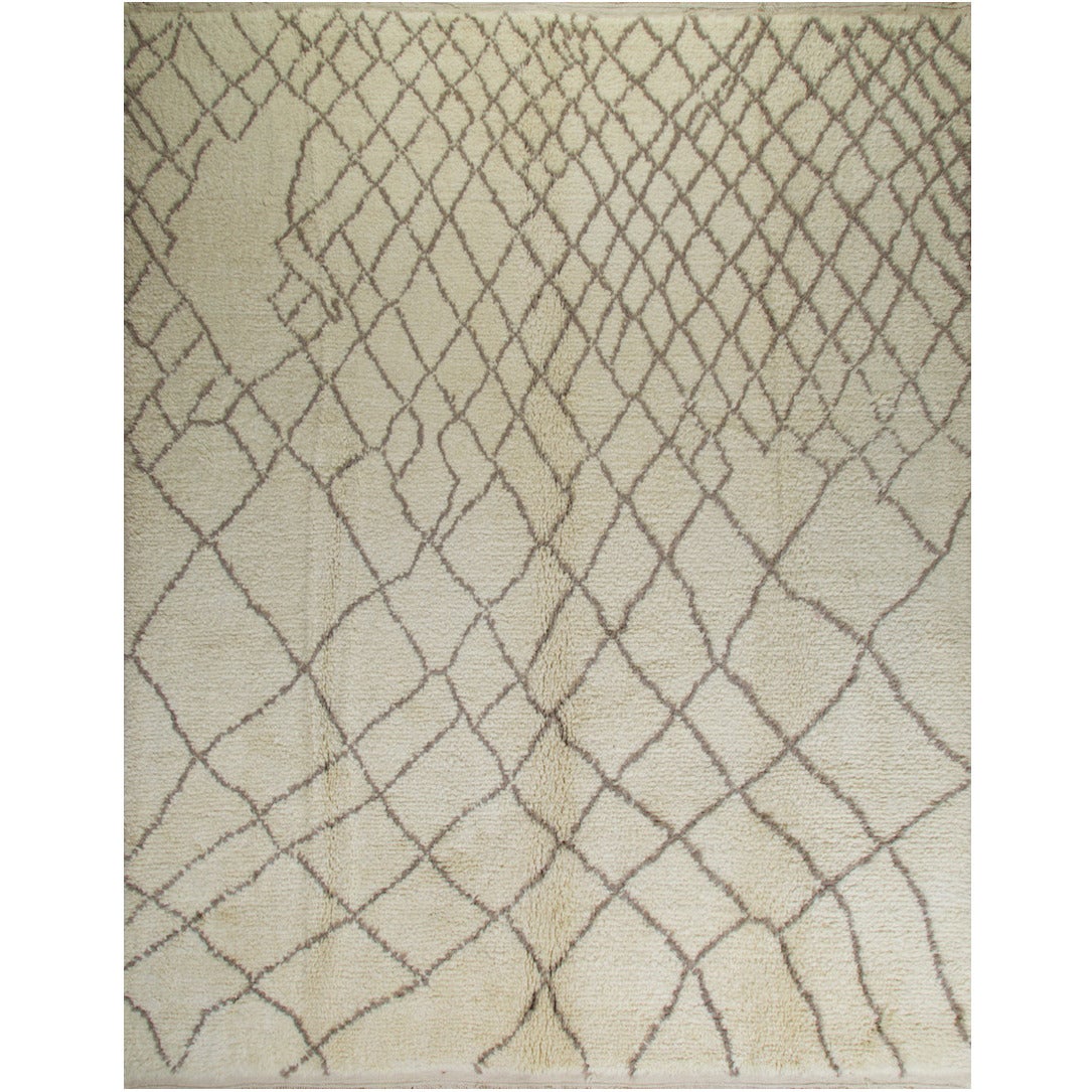 Contemporary Moroccan Rug Made of Natural Undyed Wool